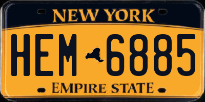 NY license plate HEM6885