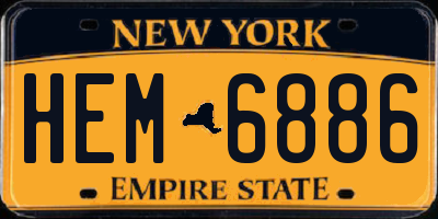 NY license plate HEM6886