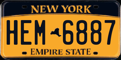 NY license plate HEM6887