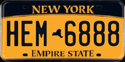 NY license plate HEM6888