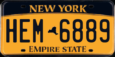 NY license plate HEM6889