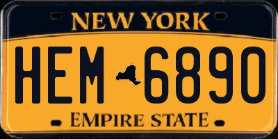 NY license plate HEM6890