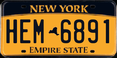 NY license plate HEM6891