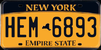 NY license plate HEM6893