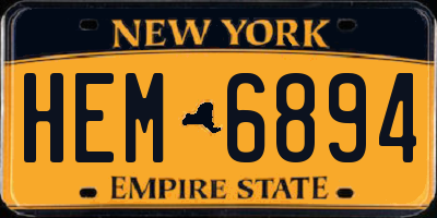 NY license plate HEM6894