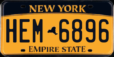 NY license plate HEM6896