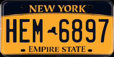 NY license plate HEM6897