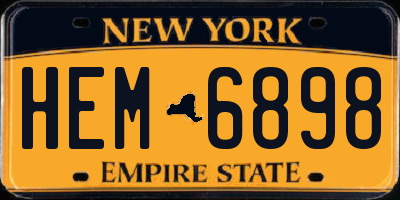 NY license plate HEM6898