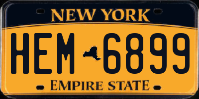 NY license plate HEM6899
