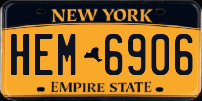 NY license plate HEM6906