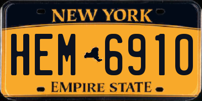 NY license plate HEM6910