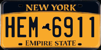 NY license plate HEM6911