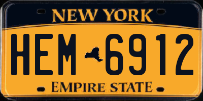 NY license plate HEM6912