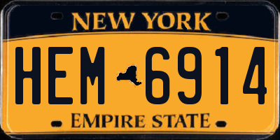 NY license plate HEM6914