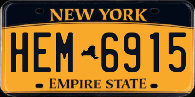 NY license plate HEM6915