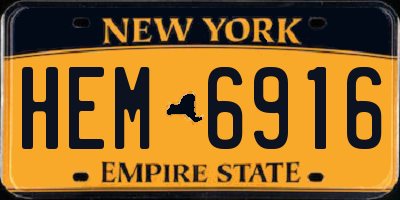 NY license plate HEM6916