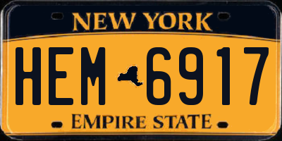 NY license plate HEM6917