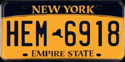 NY license plate HEM6918