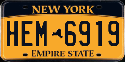 NY license plate HEM6919