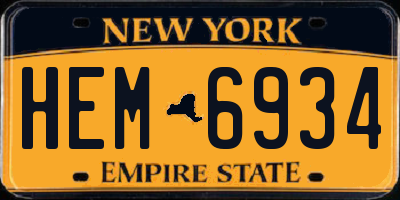 NY license plate HEM6934