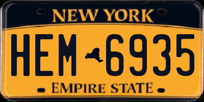 NY license plate HEM6935