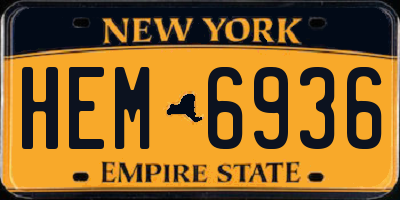NY license plate HEM6936