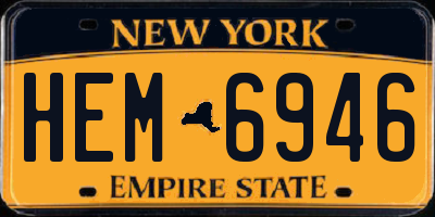 NY license plate HEM6946