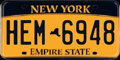 NY license plate HEM6948