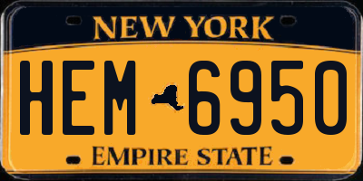 NY license plate HEM6950