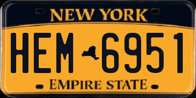 NY license plate HEM6951