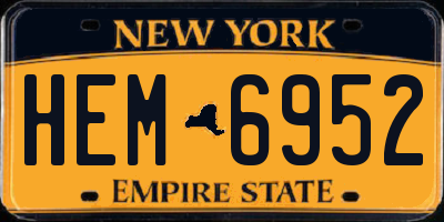 NY license plate HEM6952