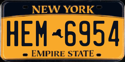 NY license plate HEM6954