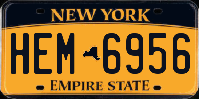 NY license plate HEM6956
