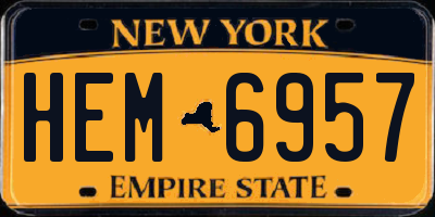 NY license plate HEM6957