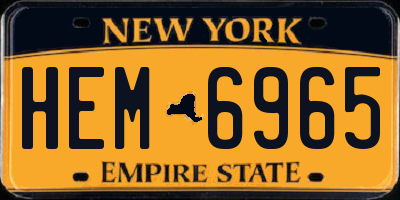 NY license plate HEM6965