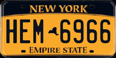 NY license plate HEM6966