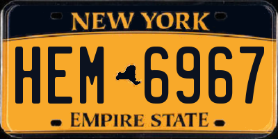 NY license plate HEM6967