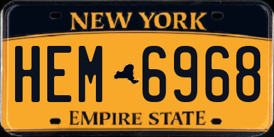 NY license plate HEM6968