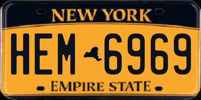 NY license plate HEM6969