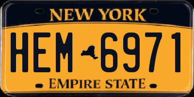 NY license plate HEM6971