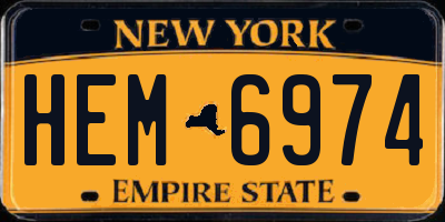NY license plate HEM6974