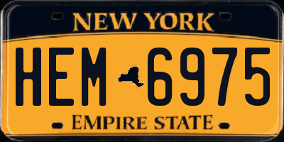 NY license plate HEM6975
