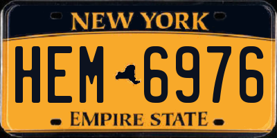 NY license plate HEM6976