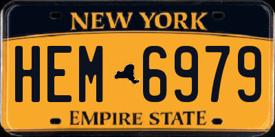 NY license plate HEM6979