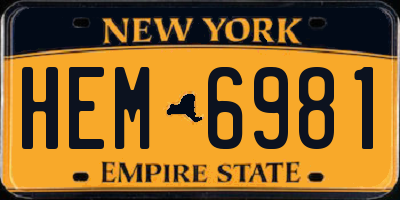 NY license plate HEM6981