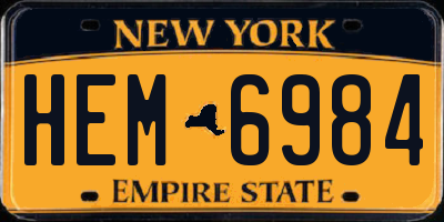 NY license plate HEM6984