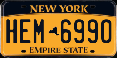 NY license plate HEM6990