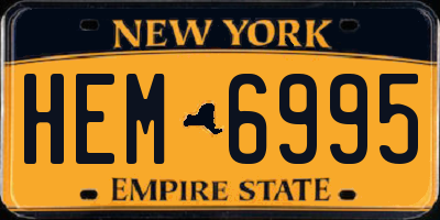 NY license plate HEM6995