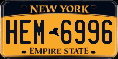 NY license plate HEM6996