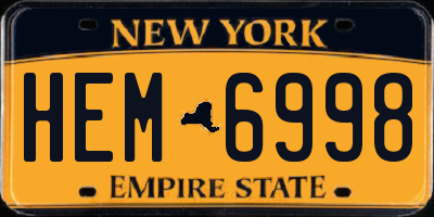 NY license plate HEM6998